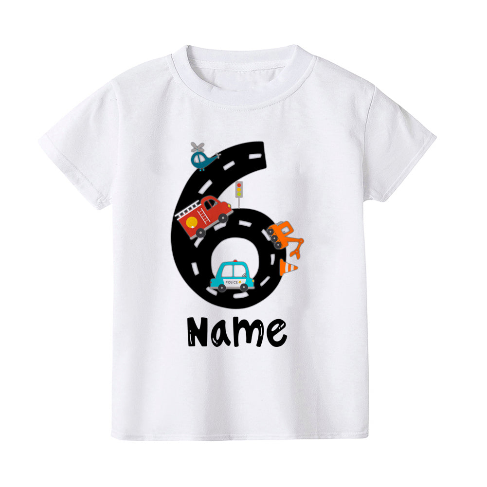 Personalized Construction Birthday Shirt Boy Clothes Custom Name Kid Vehicle Tshirt Kid Birthday Party Gift Children Shirts