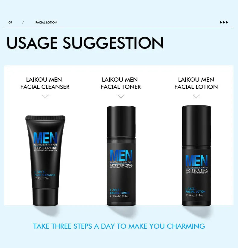 LAIKOU Face Lotion For Men Sensitive Skin Firming Cream Refreshing Moisturizin Men's Night Moisturizer Facial Skin Care Products