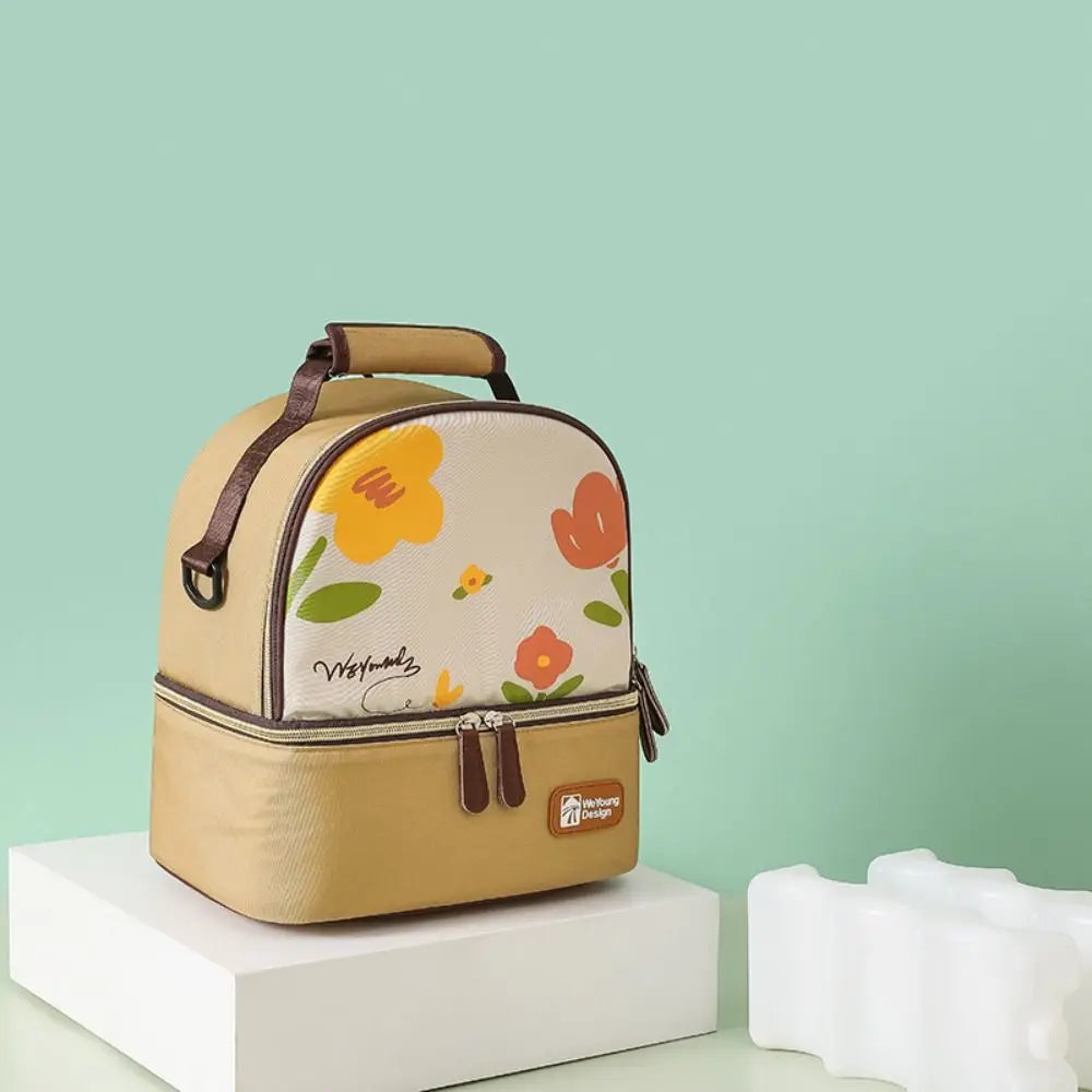 Multifunctional Maternity Backpack Double Layer Lightweight Breastmilk Cooler Bag Large Capacity Portable Lunch Bag Women Kid