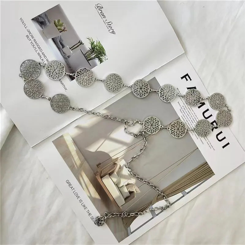 Fashion Retro Metal Accessories Fedora Belt Accessories Men Women Hats Straw Hat Accessories Belt Chain Decoration