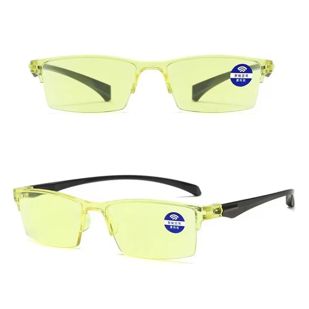 Smart Automatic Zoom Reading Glasses Anti Blue Ray Reading Glasses Autofocus Power Half-Rim Near Far Computer Glasses Elegant