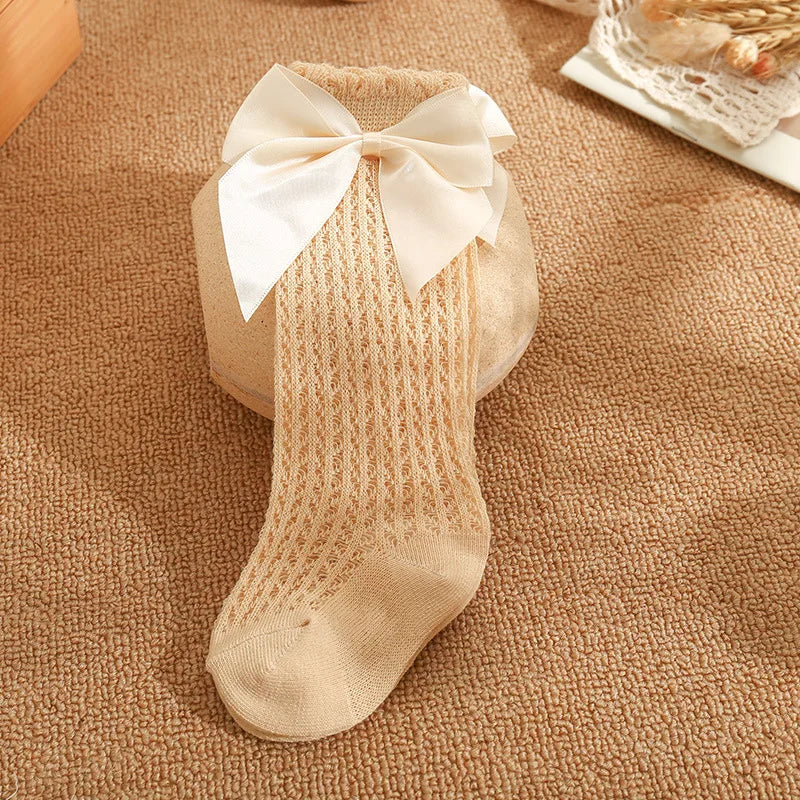 Summer Baby Socks Toddler Cute Big Bow Knee High Socks Mather Kids Children Boy Girls Newborn Floor Cotton Socks Baby Accessorie