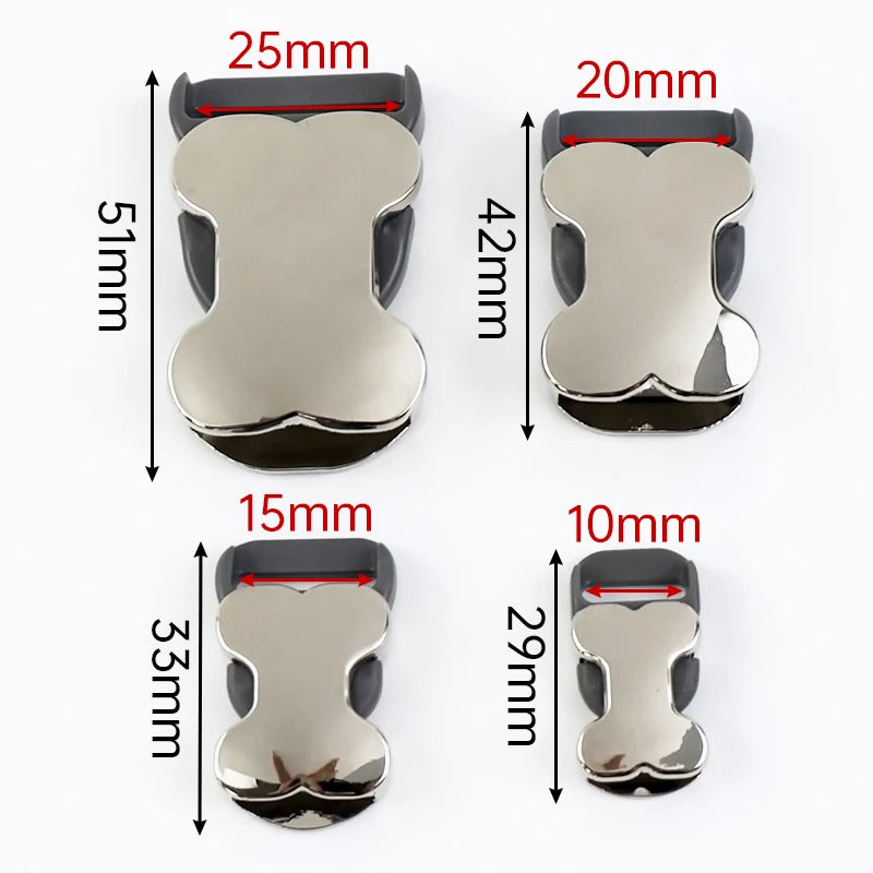 5/10Pcs 10-25mm Quick Side Release Buckle Metal Bag Belt Buckles Bone Shape Dog Collar Backpack Luggage DIY Garment Accessories