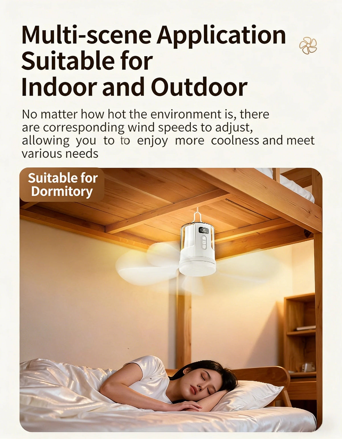 10800mAh Outdoor Camping Fan Portable Ceiling Fans Tent Ventilator Cooler Rechargeable Electric Fan Remote Control LED Lighting