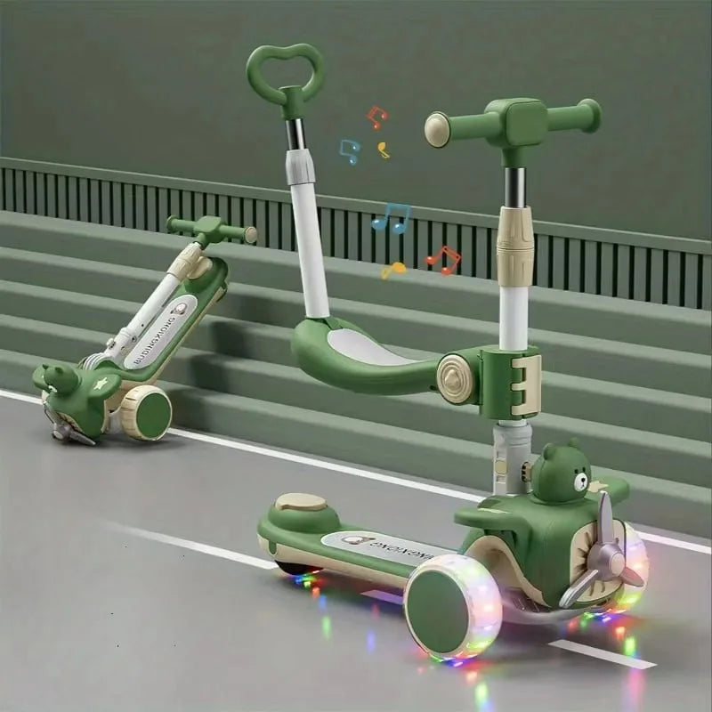 3 in 1 Toddler Scooter Push Scooter for Toddlers with Parent Push Handle Seat Outdoor Ride On Toys Birthday Gift for Boys Girls