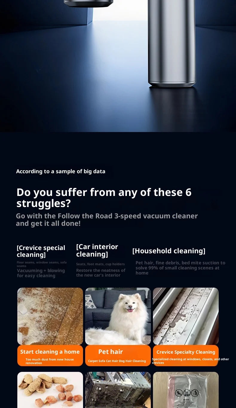 Car Vacuum Cleaner High Power Portable Handheld Wireless Brushless Motor Cleaning Machine Powerful Air Duster for Home Appliance