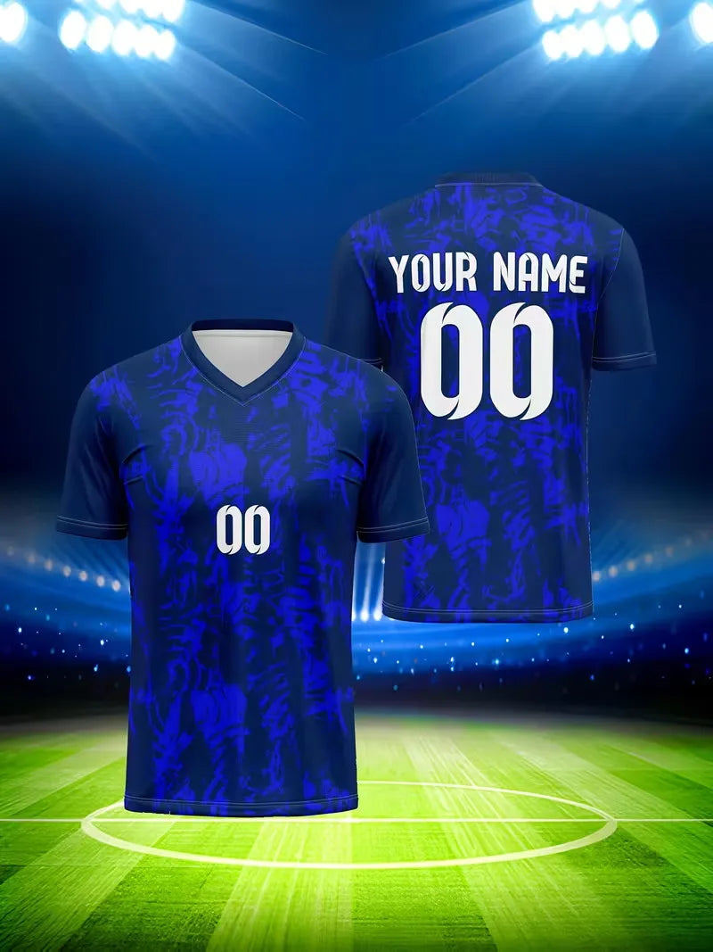 Custom Name & Number Soccer Jersey Men's Personalized Football Shirt Short Sleeve Breathable Team Sports Uniform T Shirt