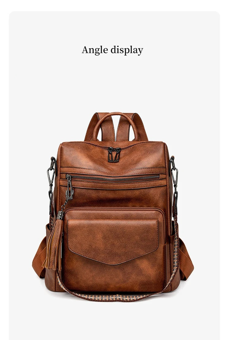 Winter Women's Backpack European Retro Two-shoulder Bag Luxury PU Composite Bag Commuter Single Shoulder Bag Leisure Travel Bags