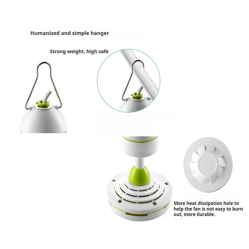 220V AU/EU/UK Silent 5 Leaves Ceiling Canopy fan with 1.8m switch Hanging Fan for Camping Bed Dormitory Tent  celling fan
