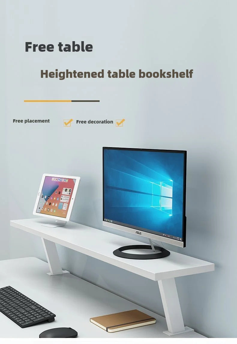 Versatile Desk Organizer with Metal U-Clamp - Sturdy Wooden Storage Rack for Office, Study & Reading