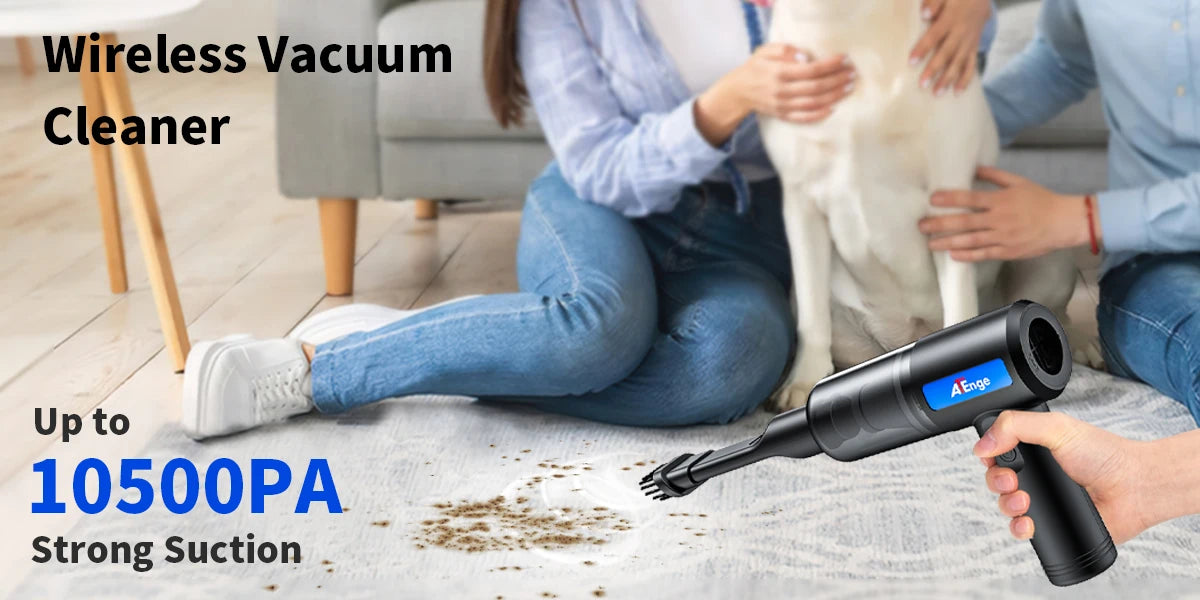 Electric Compressed Air Duster 2 in 1 Cordless Car Vacuum Cleaner Powerful Handheld Dust Air Blower for Pet Hair Office Keyboard