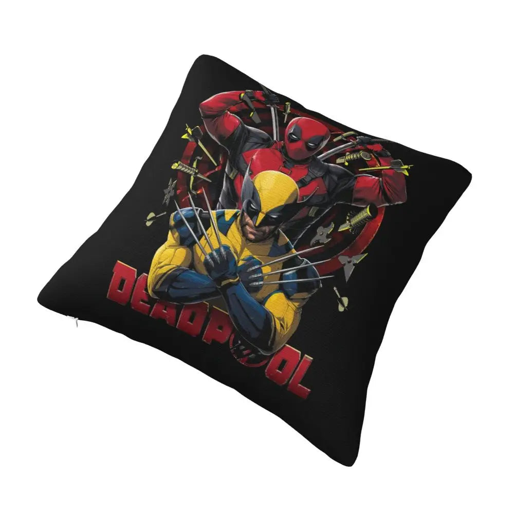 Custom Deadpool Wolverine Cartoon Manga Cushion Cover Soft Cute Pillows