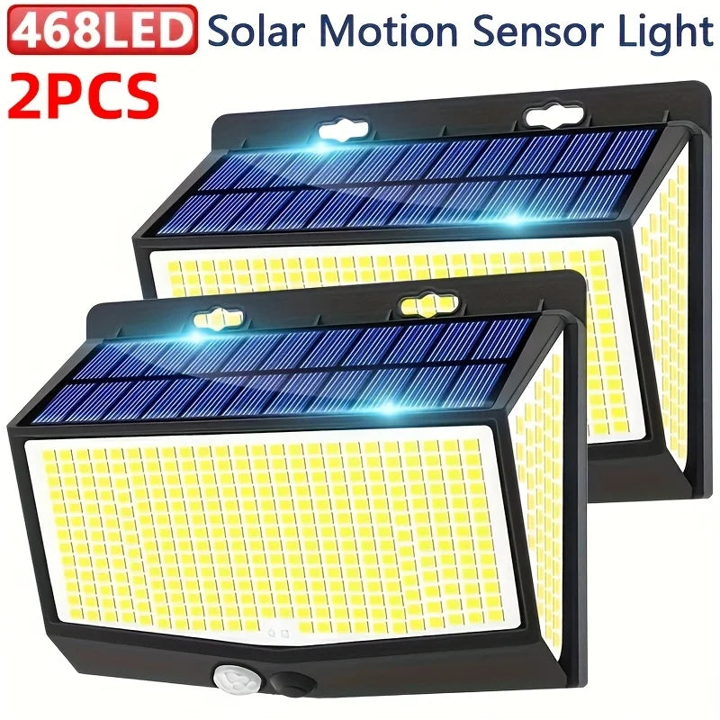 Outdoor 100 LED/468 LED Solar Light Motion Sensor Waterproof Solar Light Solar Power Garden Corridor Decoration Emergency Light
