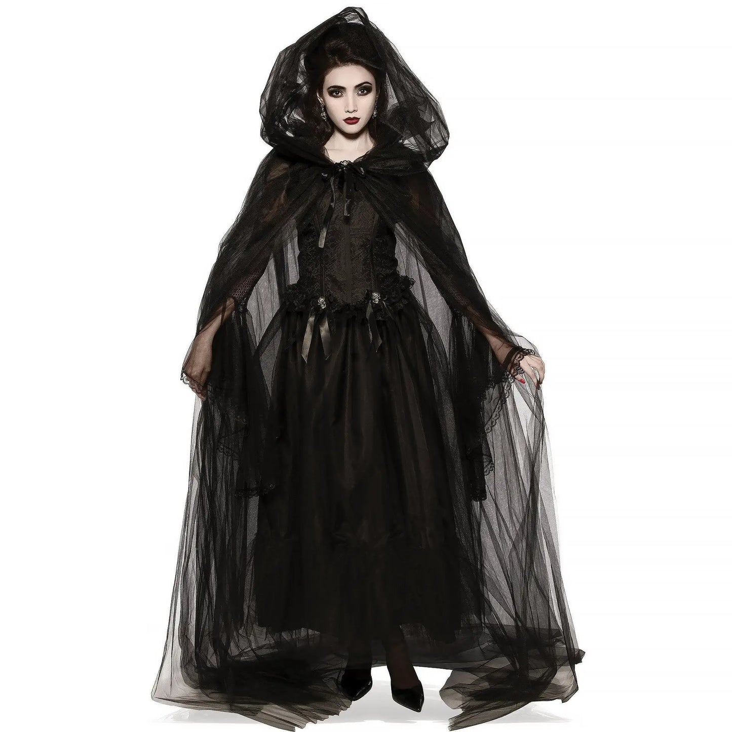 Halloween Costumes Cosplay Costumes Ghost Bride Witch Vampire Performance Game Clothes Women Dress Scary Demon Medieval Cloak