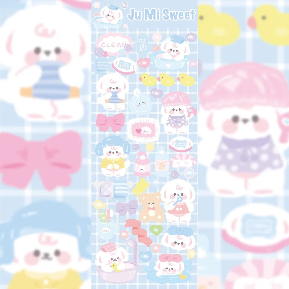 Kawaii Cute Laser Cartoon Animal Party Stickers For Girl Stationery Handbook Diary Planner Scrapbook DIY Decorative Stickers