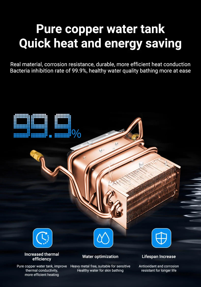 DIVEDEER 6L–18L Portable Instant-Heat LPG Water Heater for Home Use Stainless Steel Construction, Easy Installation
