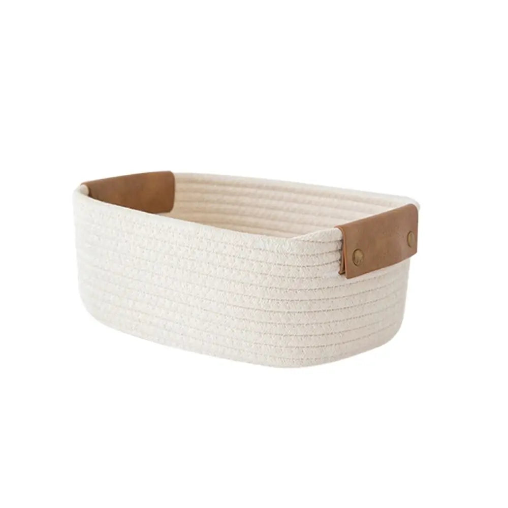 Woven Storage Basket Cotton Rope Storage Baskets Key Basket Desk Organizer Home Storage Box Foldable Organizer Box Home Decor