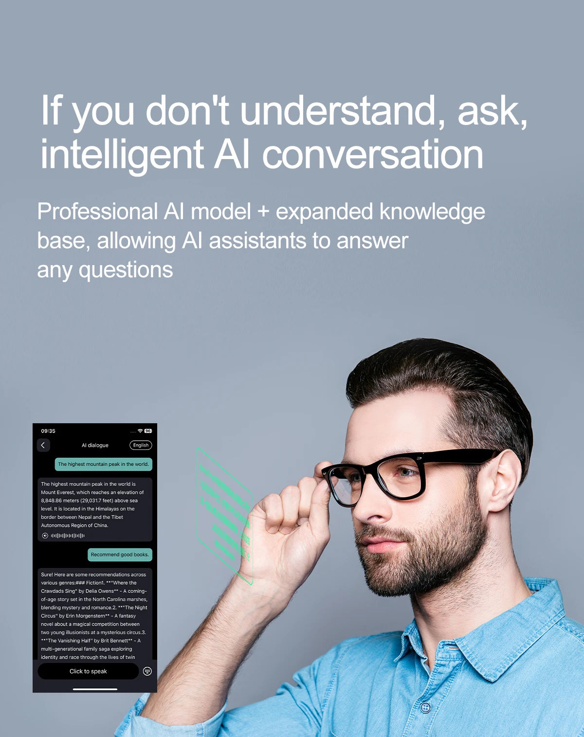 Upgrade Smart Glasses 134 Online Languages AI Automatic Translation Conversation with Speaker UV Protected Bluetooth Sunglasses