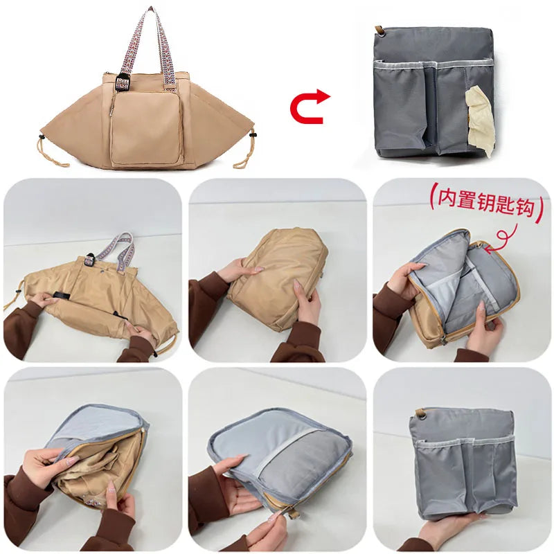 Baby Diaper Bag Multi-pocket Travel Duffel Bags Foldable Gym Bag Women Hand Luggage Airport Bags Mom Stroller Maternity Totes