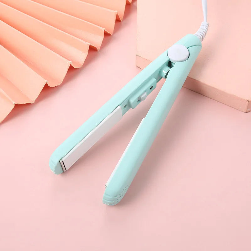 New Mini Hair Straightener Flat Iron Ceramic Curling Iron Short Hair Portable Dual-Use Curler Hair Styling Care For Traveling