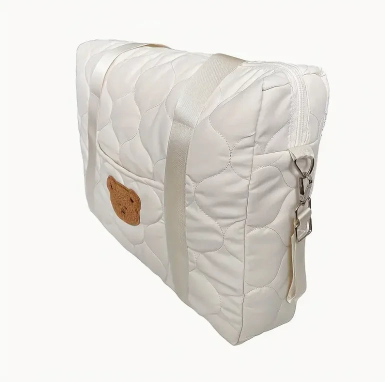Adorable Bear-Themed Mommy Tote Bag - Versatile Stroller Organizer for Bottles, Diapers Portable Diaper Bag Stroller Bag