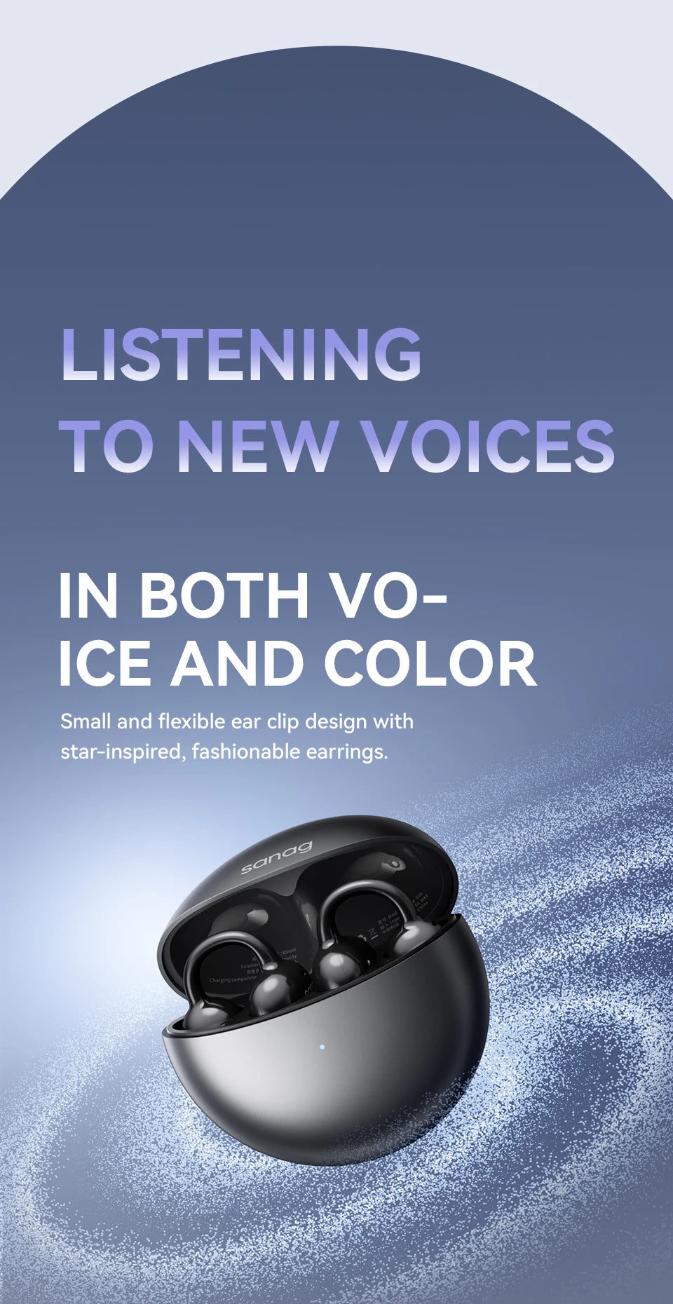 Sanag S6S Free Clip Open Ear Earphone Ear Clip 3D Stereo Sound Bluetooth 5.3 36H Playtime OWS Sport Headphones IPX4 Waterproof