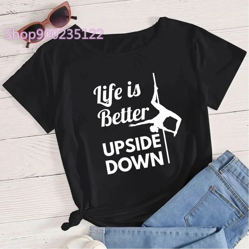 Just Pole It T-shirts Women Printd Letter Tshirt Women's Short Sleeve Fashion Pole Dance Tops Streetwear Cute Unicorn T-shirt