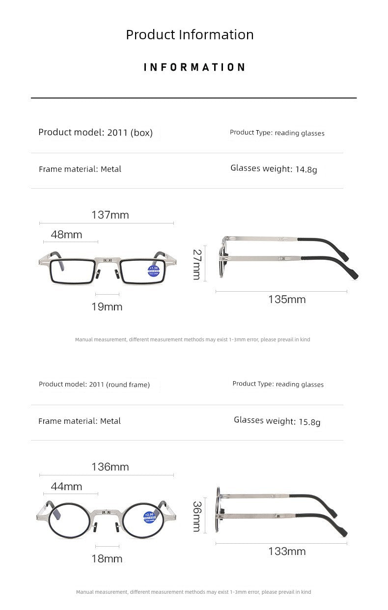 New Arrival Ultra Light Anti Blue-Ray Foldable Reading Glasses Men and Women Hd Portable Presbyopic Glasses Can Stick Mobile Phone Fashion Glasses