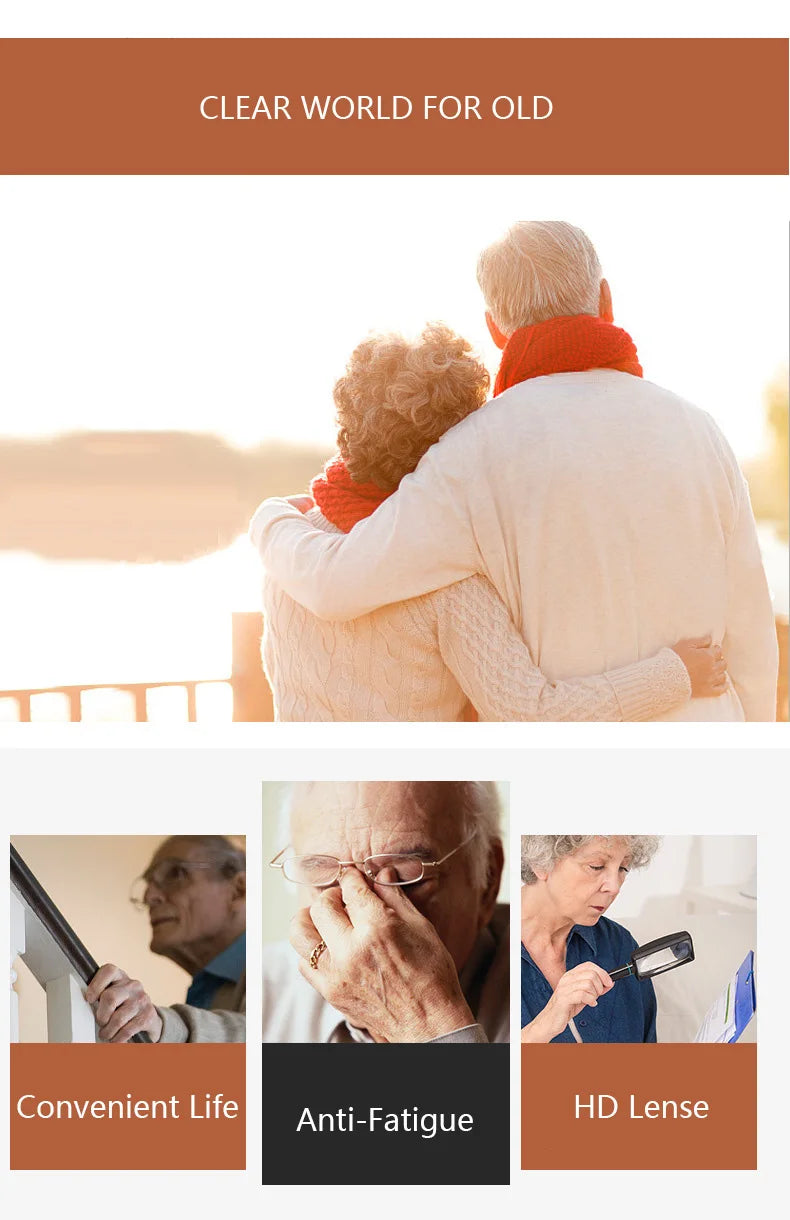 Intelligent Zoom Anti-blue Light Reading Glasses Frameless Cutting Edge Presbyopic Glasses Men and Women Presbyopic Glasses