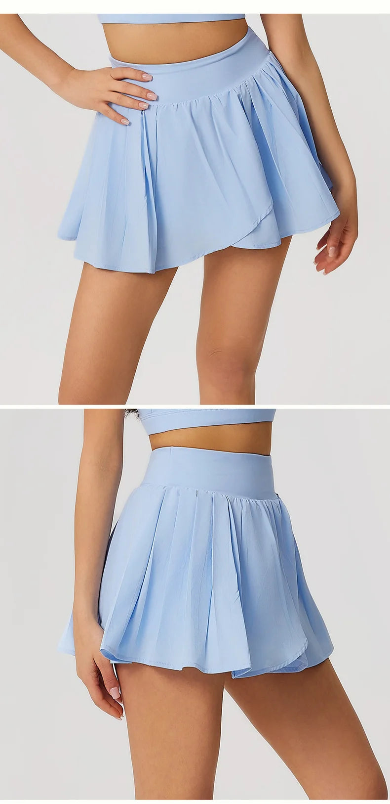 High Waisted Tennis Mini Skirt Women's Tennis Yoga Golf Sports Belt Safety Pants Pocket Comfortable Breathable Sports Skirt