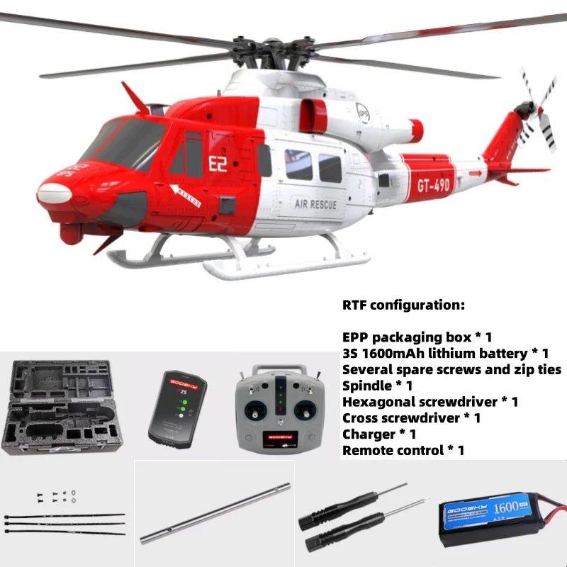2025 New 1:35 Goosky E2 Remote-Controlled Helicopter Gps Intelligent Drone Resembling Real Uh-1y Helicopter