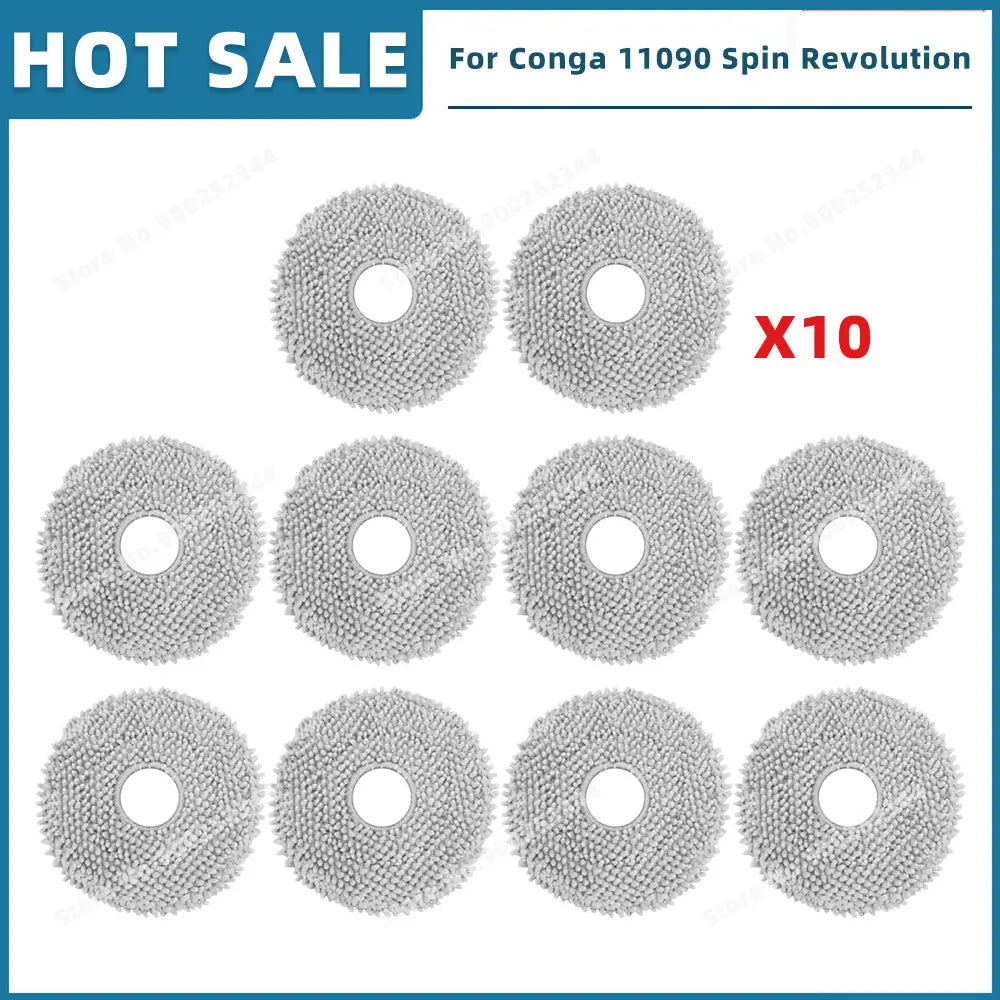 Compatible For Cecotec Conga 11090 / 13090 Spin Revolution Replacement Parts Accessories Filter Main Side Brush Mop Dust Bag