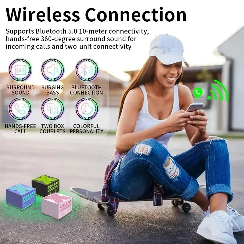 portable Mini wireless Bluetooth audio speaker full range audio player suitable for outdoor activities office and relaxation