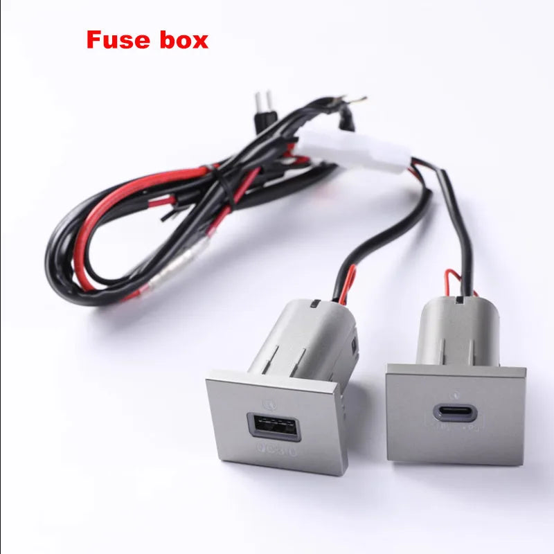 1pc 12V/24V Silvery PD car charger Socket QC3.0 Smart Fast charge USB connector for Ford Focus 2 2004-2010 mk2 Accessories