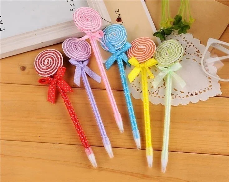 6 Piece Creative Lollipop Candy Ballpoint Pen Stationery