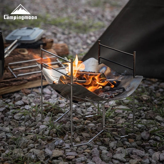 CAMPINGMOON SOLO-A4 Stainless Steel Portable Folding BBQ Grill Outdoor Garden Camping Portable Foldable Cooking Grill