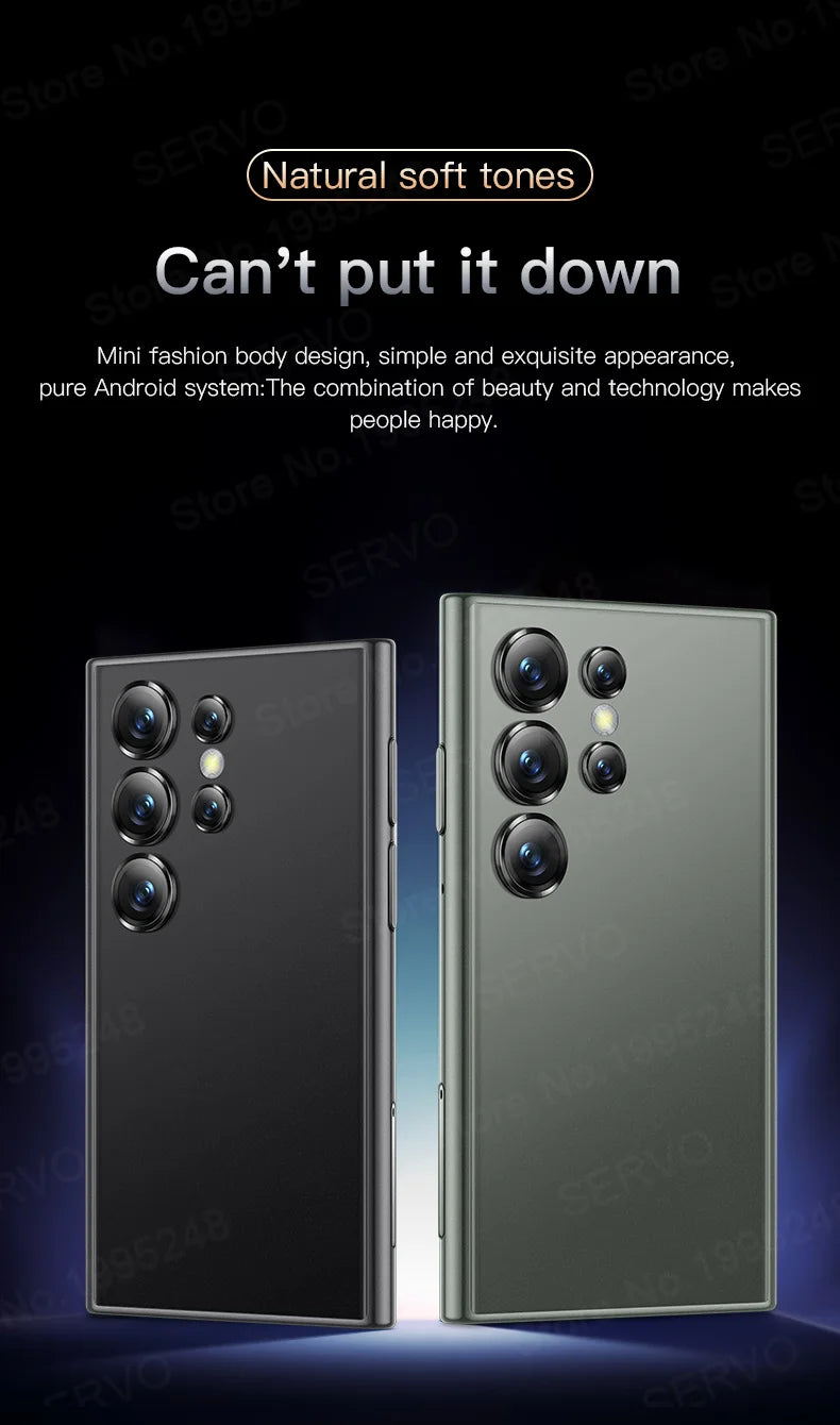 SERVO S24 MINI Android Smartphone 4G Network 2 SIM standby Play Store Face Unlock 3.0" Color Screen Mini Card Smart Mobile Phone