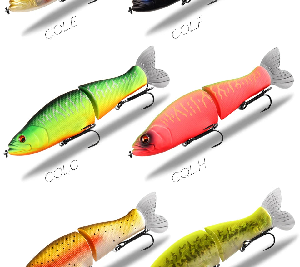 BEARKING Top Fishing Lures 135mm 1oz Jointed minnow Wobblers ABS Body with Soft Tail SwimBaits soft lure for pike and bass