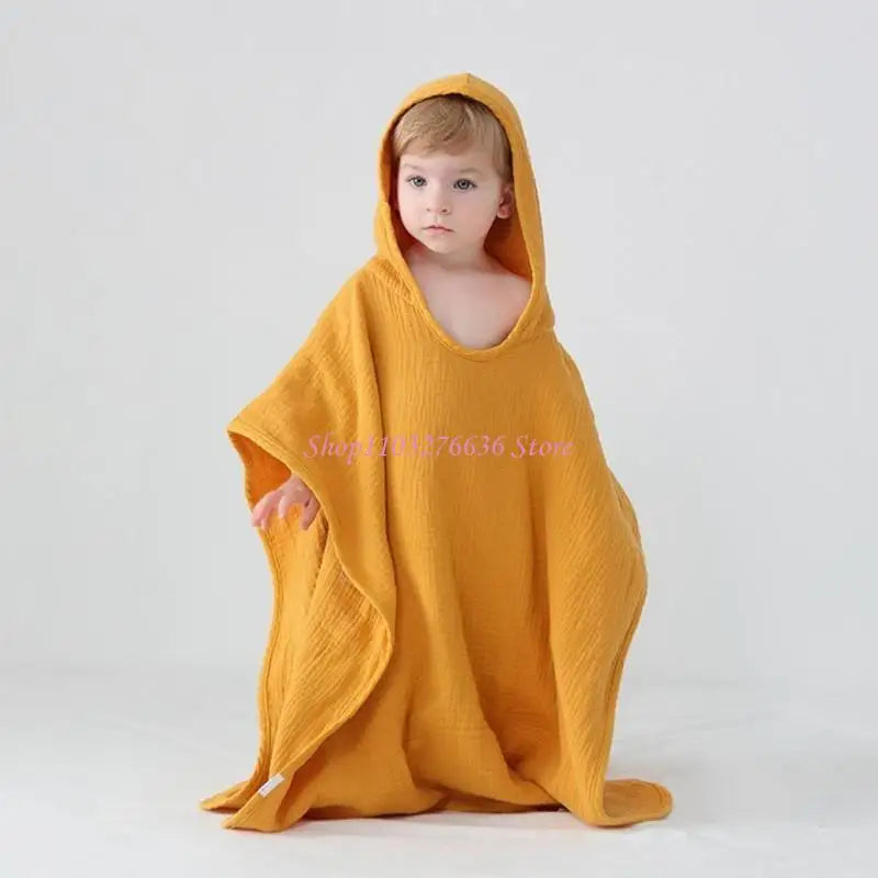 R6FD Baby Bath Towel Cotton Hooded Beach Towel for Newborn Towels Kids Bathing