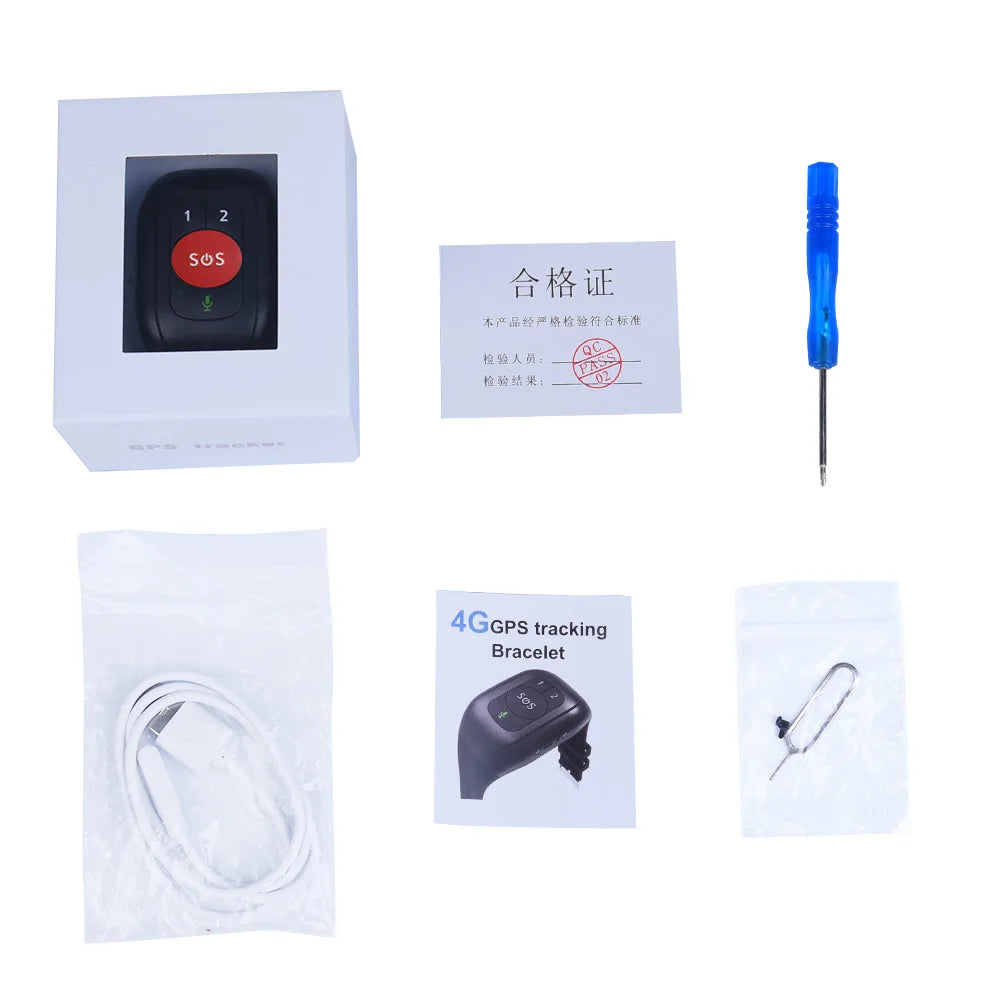 NEW Elderly GPS Tracker 4G SIM SOS Button Wristband GPS Emergency Alarm IP67 Waterproof GPS TrackingHeart Rate Blood Pressure