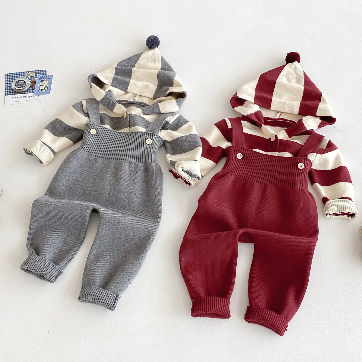 Autumn New Baby Clothing Set Infant Boys Knit Cardigans And Solid Cardigans 2PCs Sweater Suit