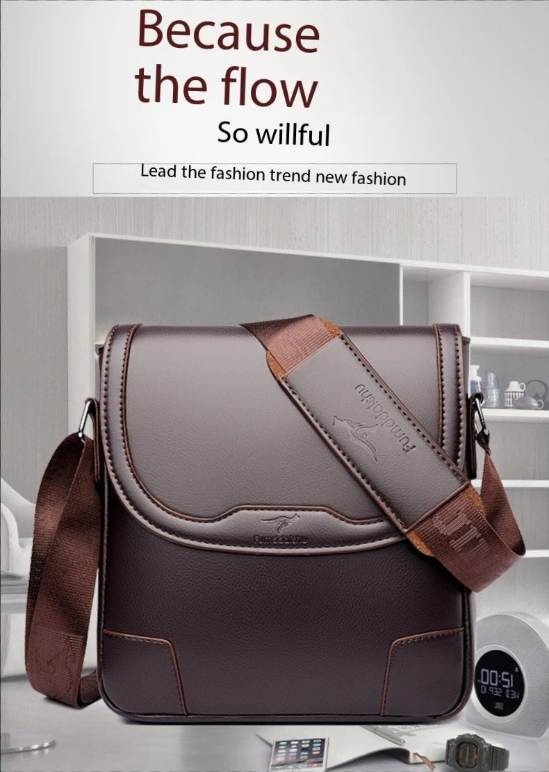 Luxury Brand Men Leather Shoulder Bags Waterproof Business Handbag Travel Tote Crossbody Cross Body Messenger Bag Pack For Male
