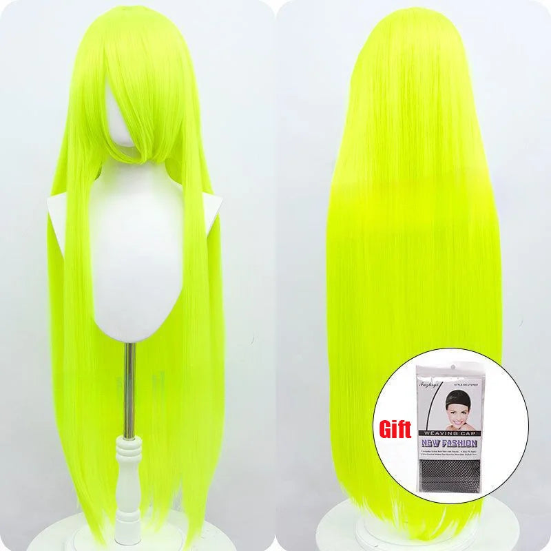 Snoya 100cm synthetic long straight cosplay wig with bangs Heat Resistant hair Anime pink blonde red purple women wig