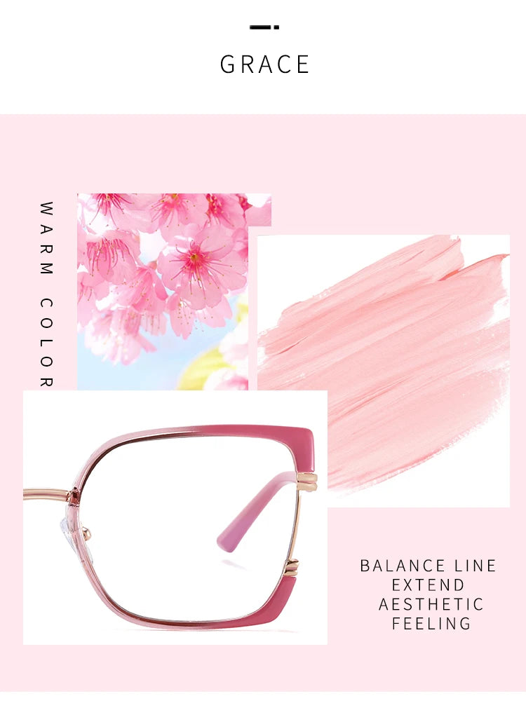 82190 Cute Retro Eyeglasses Frame Retro Eye Protection Optical Glasses Female Trendy Spectacles Eyewear Birthday Party Gift