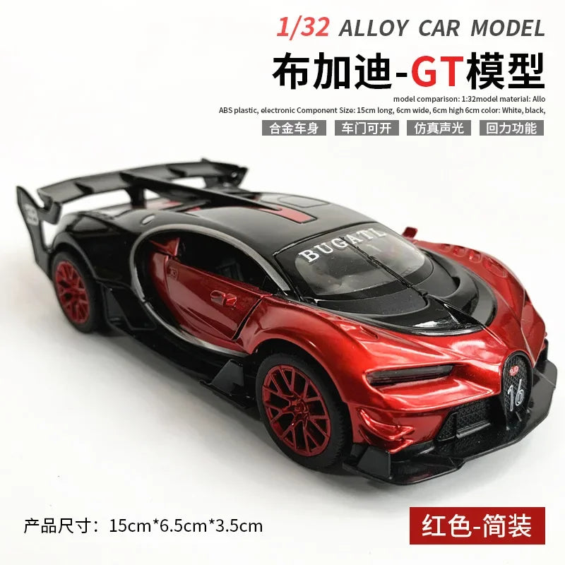 1：32 Bugatti Vision Gt Metal Alloy Car Model Diecast & Toy Vehicles Car Model High Simulation Miniature Scale Childrens Toy Gift