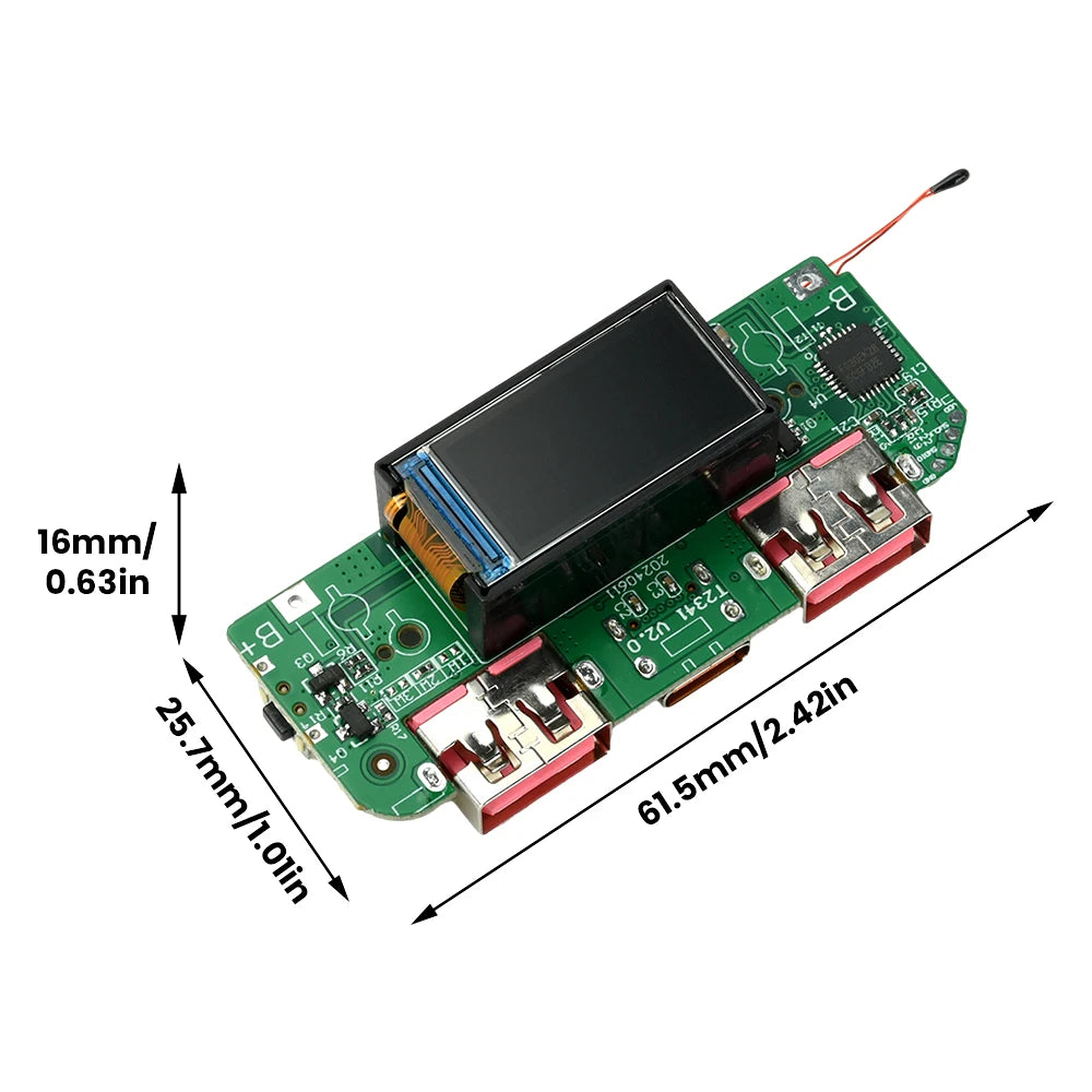 22.5W Fast Charging Module Power Bank DIY Kit TFT Color Screen LCD Display 3.7V Ternary Lithium Battery Supports PD/QC/SCP/VOOC