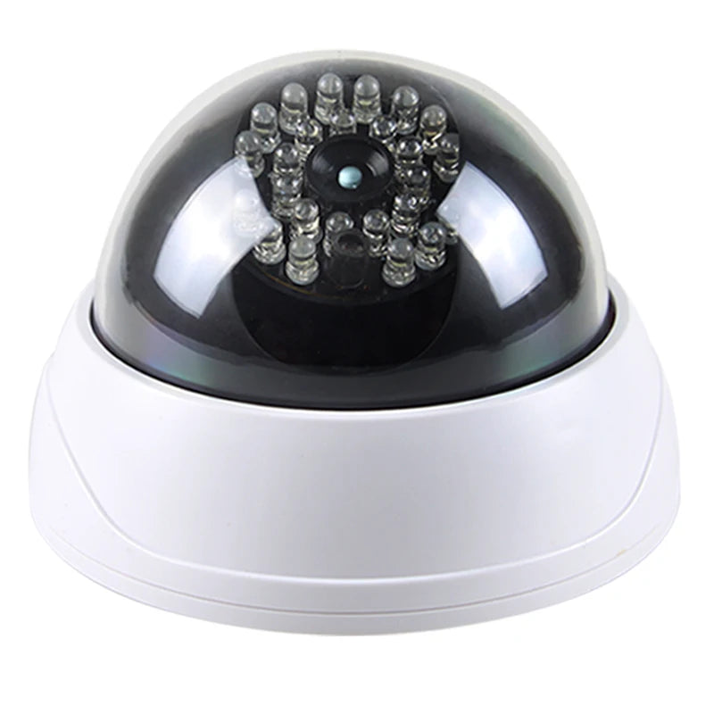 1PC Dummy Fake Camera with LED Red Light, Battery Operated, No Wiring Required, Indoor Outdoor Fake Dome Security Camera