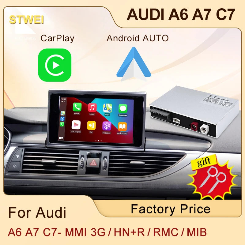 Wireless CarPlay For Audi A6 A7 C7 MMI 3G HN+R 2009-2015 RMC 2012-2018 MIB 2016-2018 Car Play Android Auto Reverse Camera