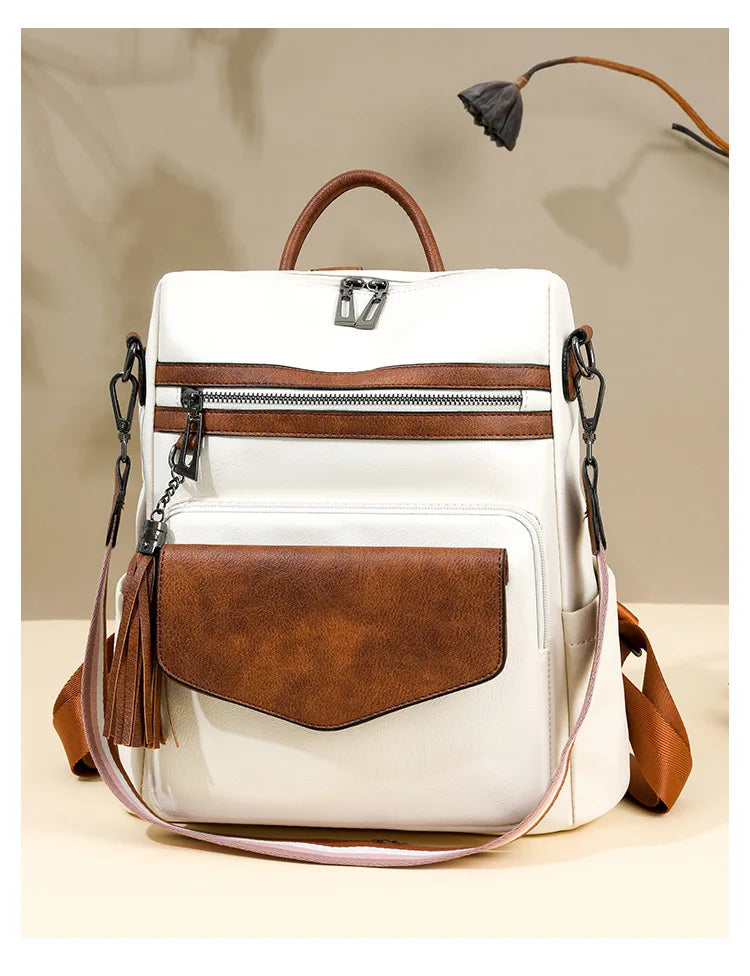 Winter Women's Backpack European Retro Two-shoulder Bag Luxury PU Composite Bag Commuter Single Shoulder Bag Leisure Travel Bags