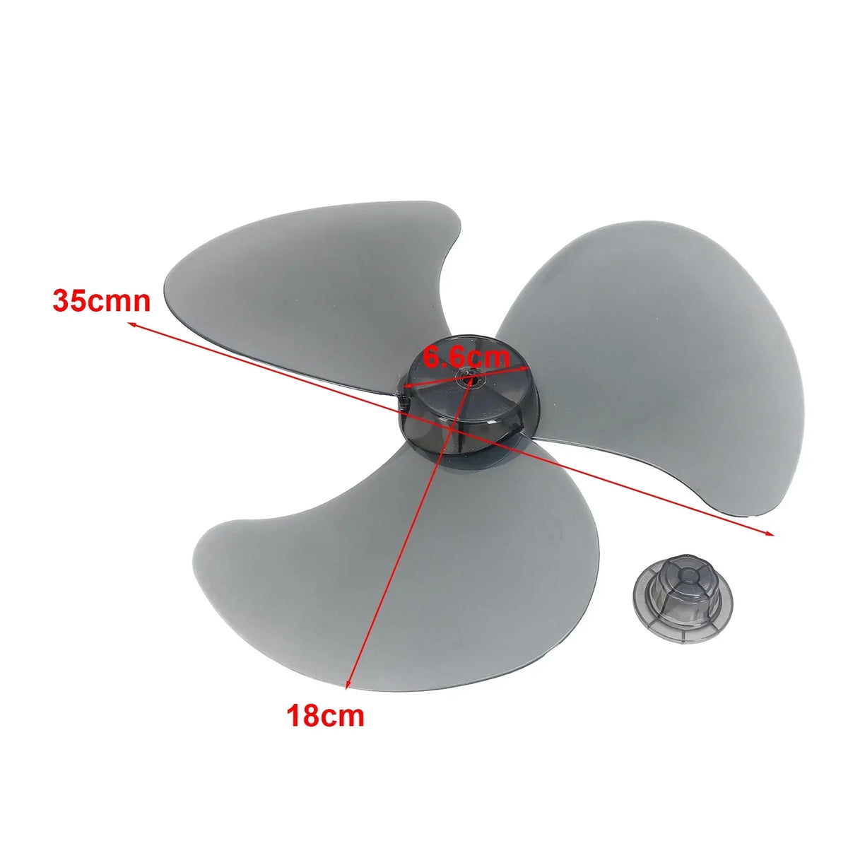 35cm Plastic Fan Blade Three Leaves Electric Fan Accessories With Nut Cover For Standing Pedestal Floor Wall / Table Fanner